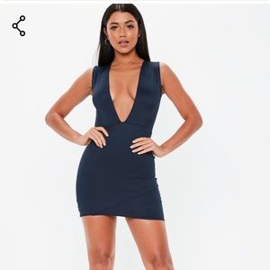 Plunge mini dress missguided